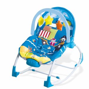 hamaca para bebé de la marca asalvo con el diseño aventura color azul y celeste